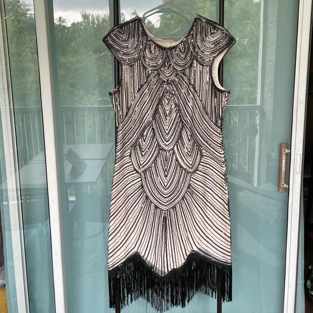 1920 flapper dress beaded fringe high end costume